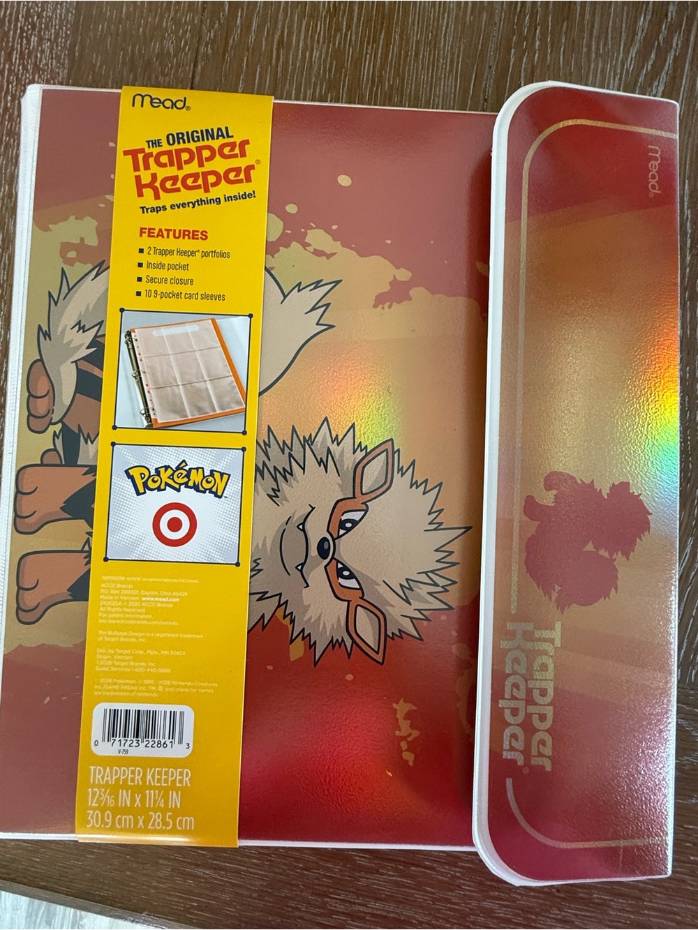 Mead Pokémon x Target Trapper Keeper - Red/Orange Holographic Arcanine Design